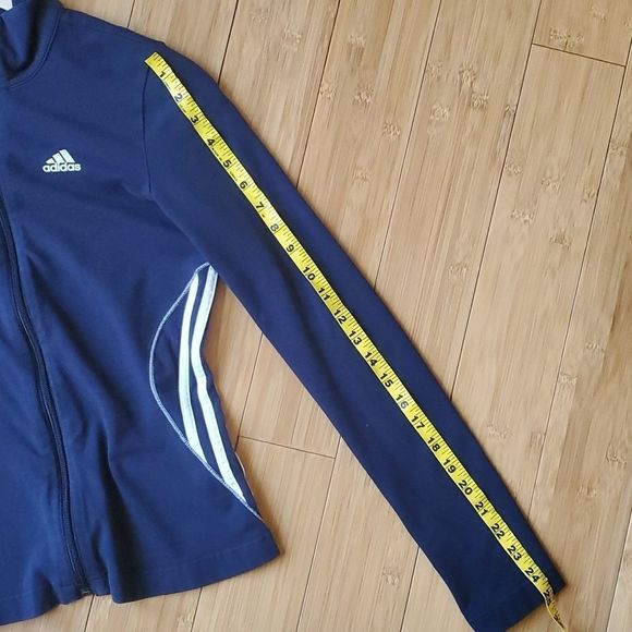3️⃣💲2️⃣0️⃣ ADIDAS navy zip front athletic top sweat top XS - Picture 13 of 13